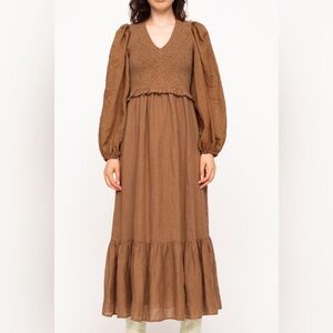 Sea NY Women’s Hattie Dress, olive brown color, sample size 4/S